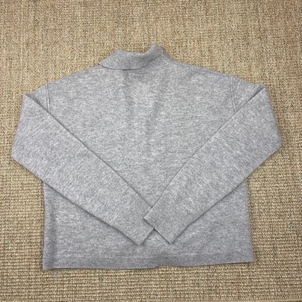 🩶 Pilcro Anthropologie 100% Cashmere Cropped Polo Sweater | Size XS | Gray NWT - Picture 5 of 6